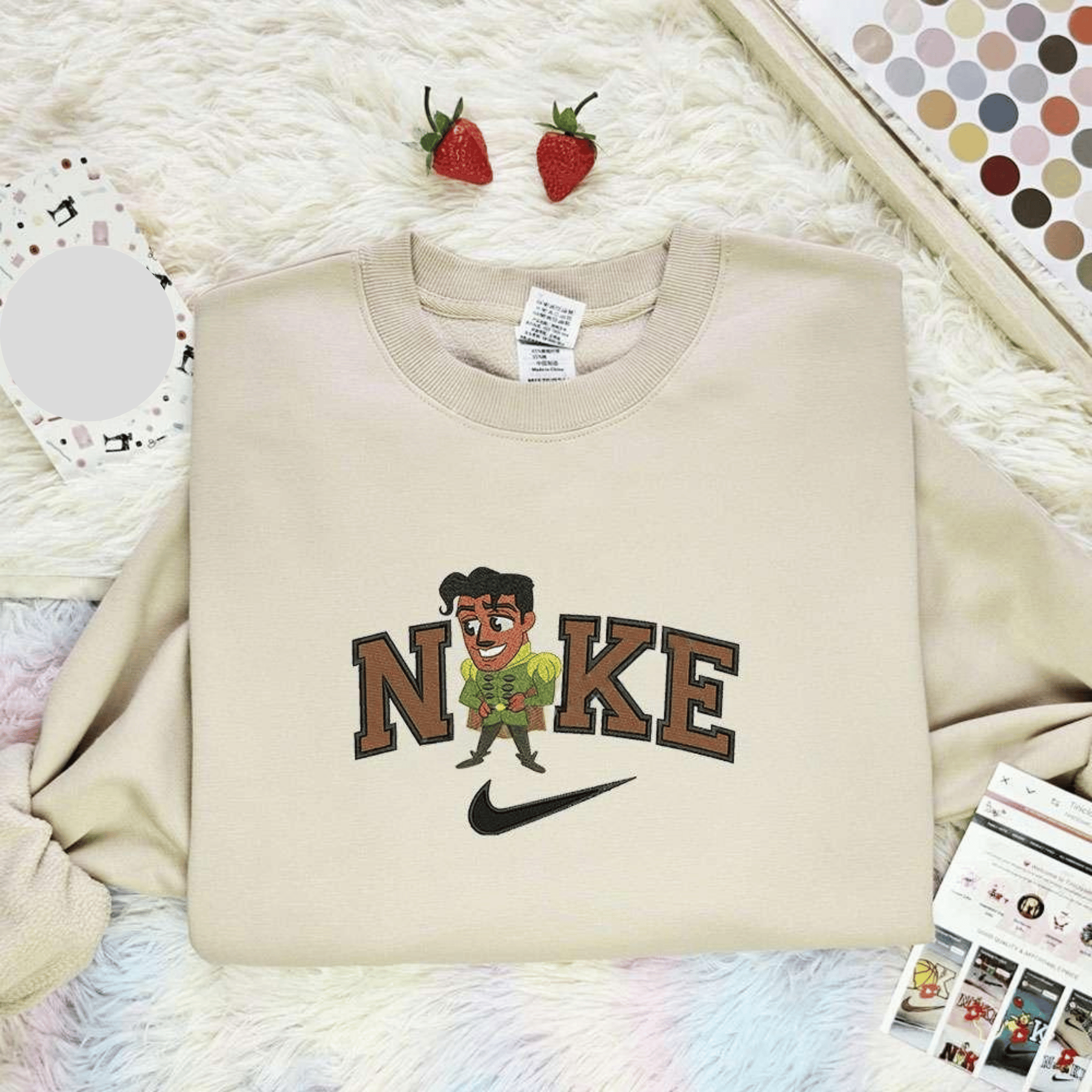 Chibi Prince Naveen Embroidered Shirt Disney Characters Embroidered Hoodie