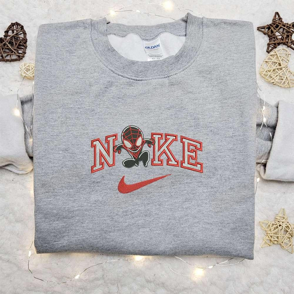 Chibi Spider man Venom x Swoosh Movie Embroidered Sweatshirt Marverl Cinematic Universe Embroidered Shirt Best Gift Ideas for Family