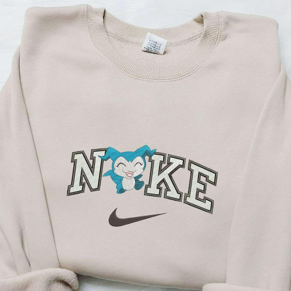 Chibimon x Nike Anime Embroidered Sweatshirt Digimon Embroidered Shirt Inspired Nike Embroidered Shirt 2
