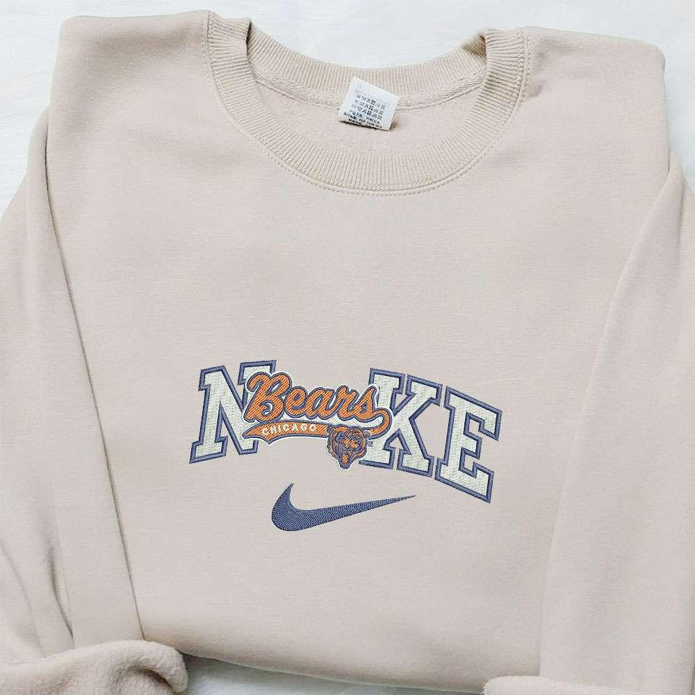 Chicago Bears x Nike Embroidered Shirt NFL Sports Embroidered Shirt Nike Inspired Embroidered Hoodie 1