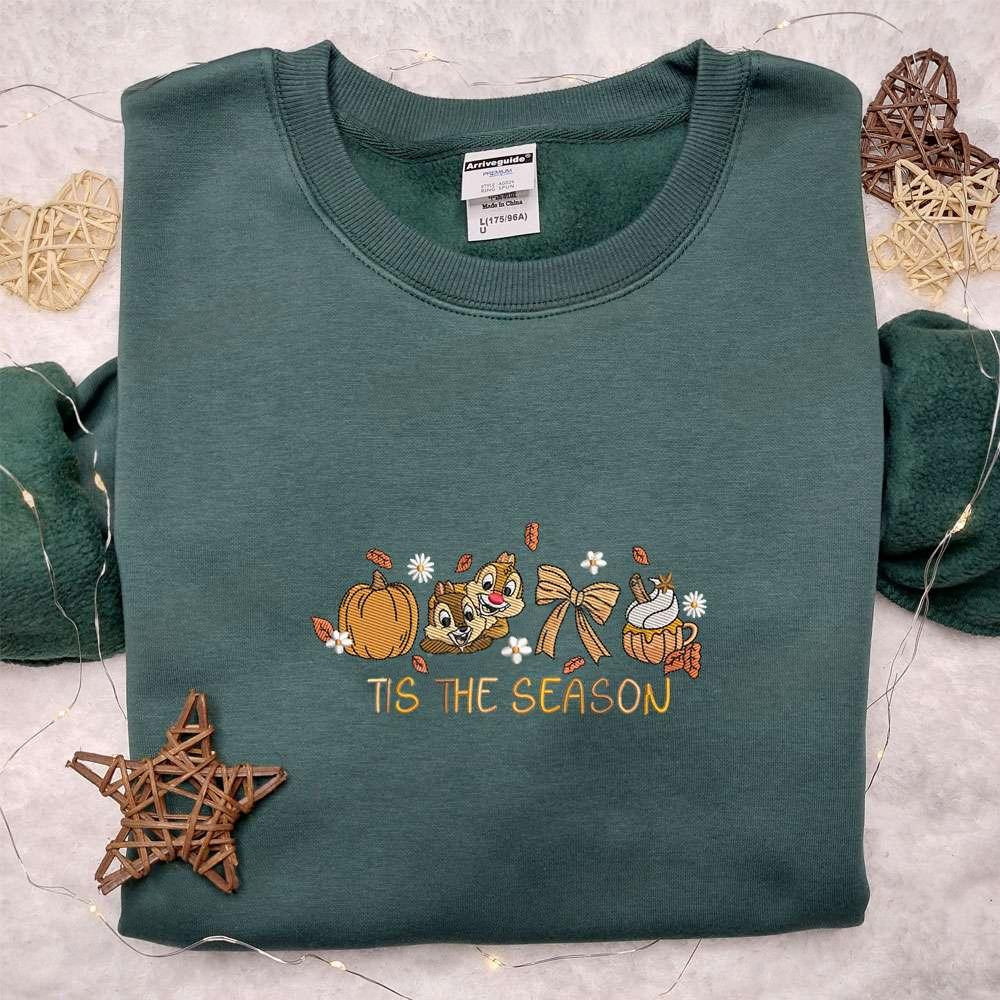 Chip And Dale Tis The Season Autumn Fall Embroidered Shirt Best Gift Idea For Family