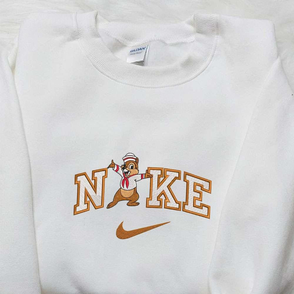 Chip Cruise x Nike Embroidered Shirt Chip And Dale Cartoon Embroidered Shirt Nike Inspired Embroidered Hoodie