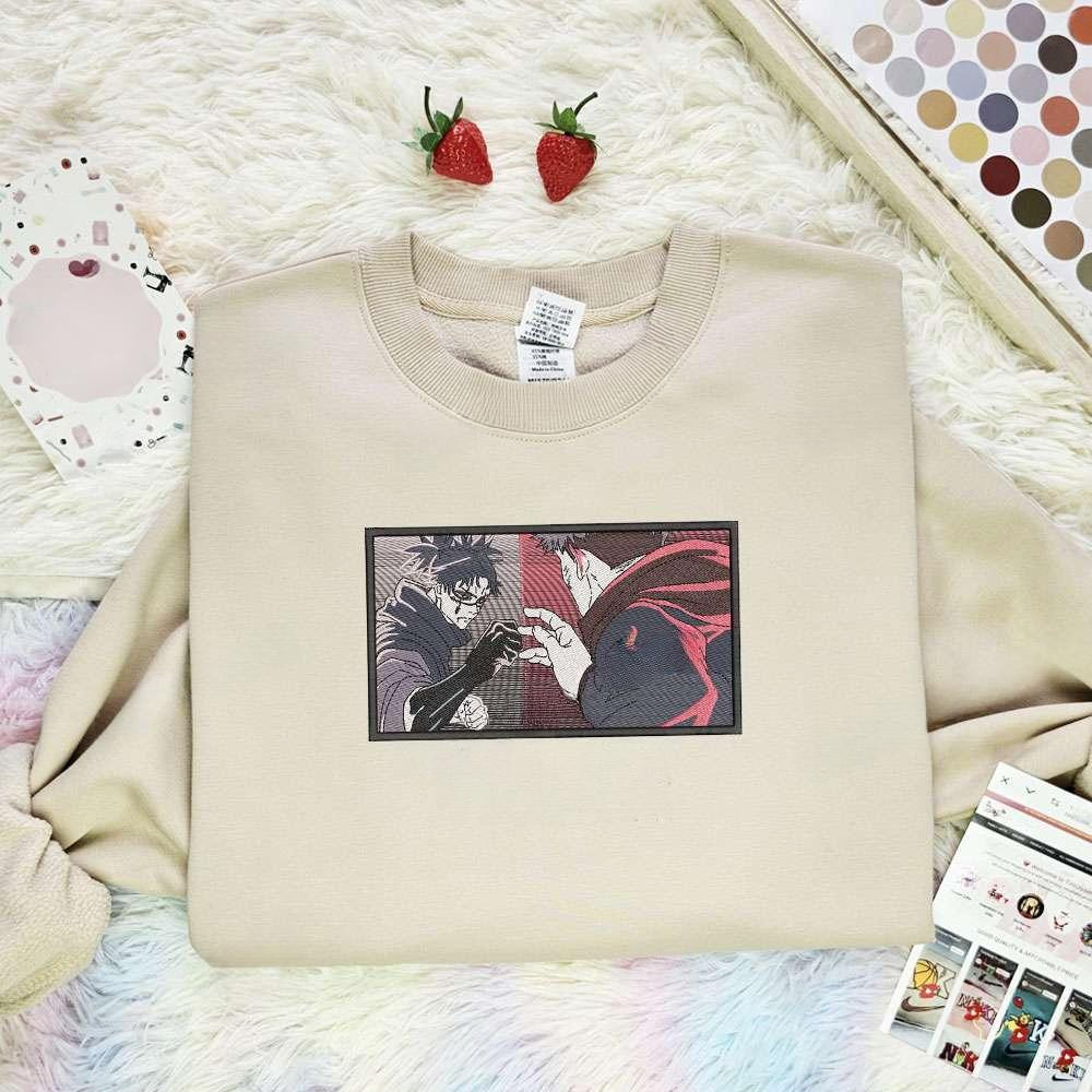 Choso Vs Yuji Jujutsu Kaisen Anime Embroidered Shirt , Anime Embroidered T-shirt Sweatshirt Hoodie, Inspired Anime Movie, Best Gift for Anime Fans