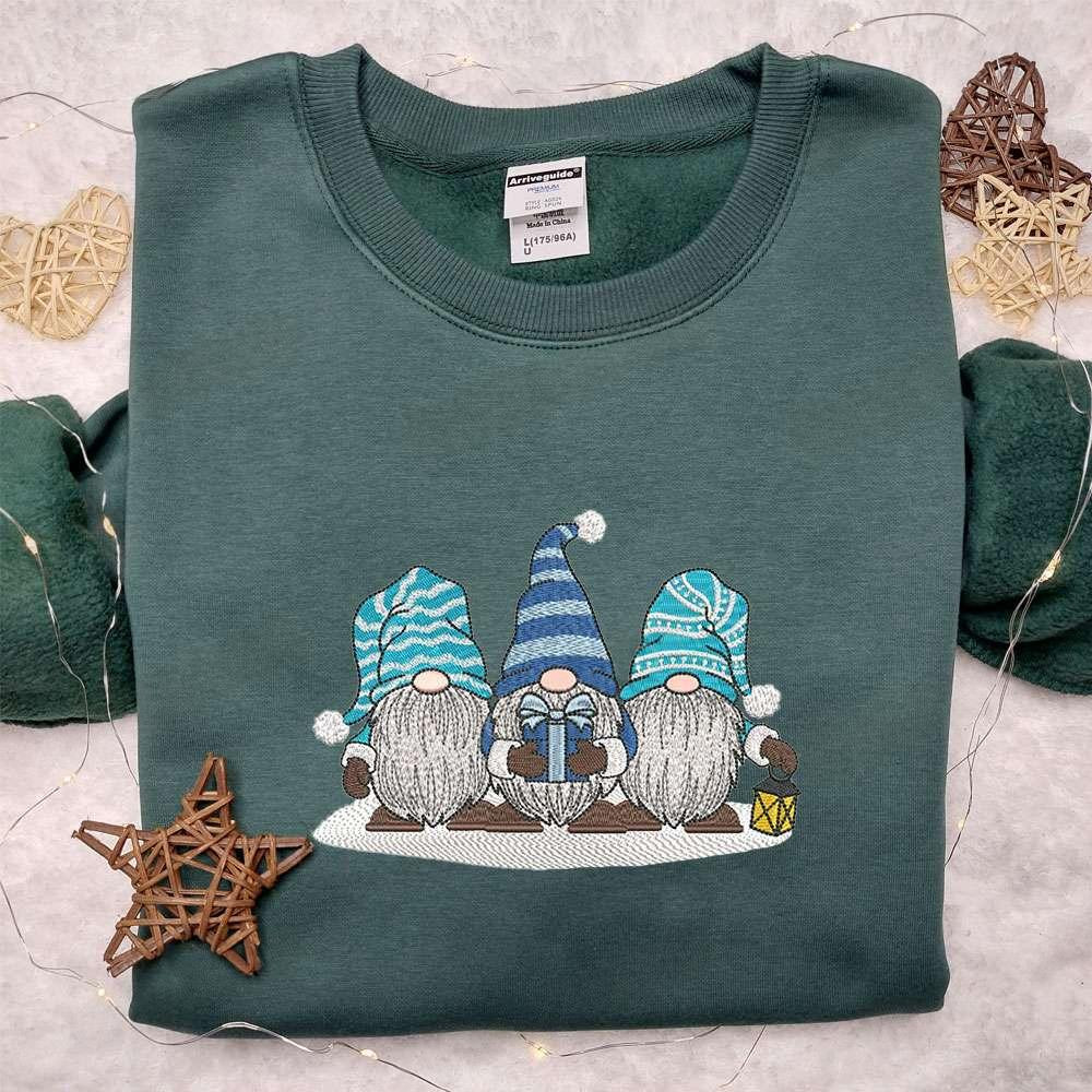 Christmas Gnome Gifts Embroidered Sweatshirt Christmas Embroidered Sweatshirt Best Christmas Gift Ideas