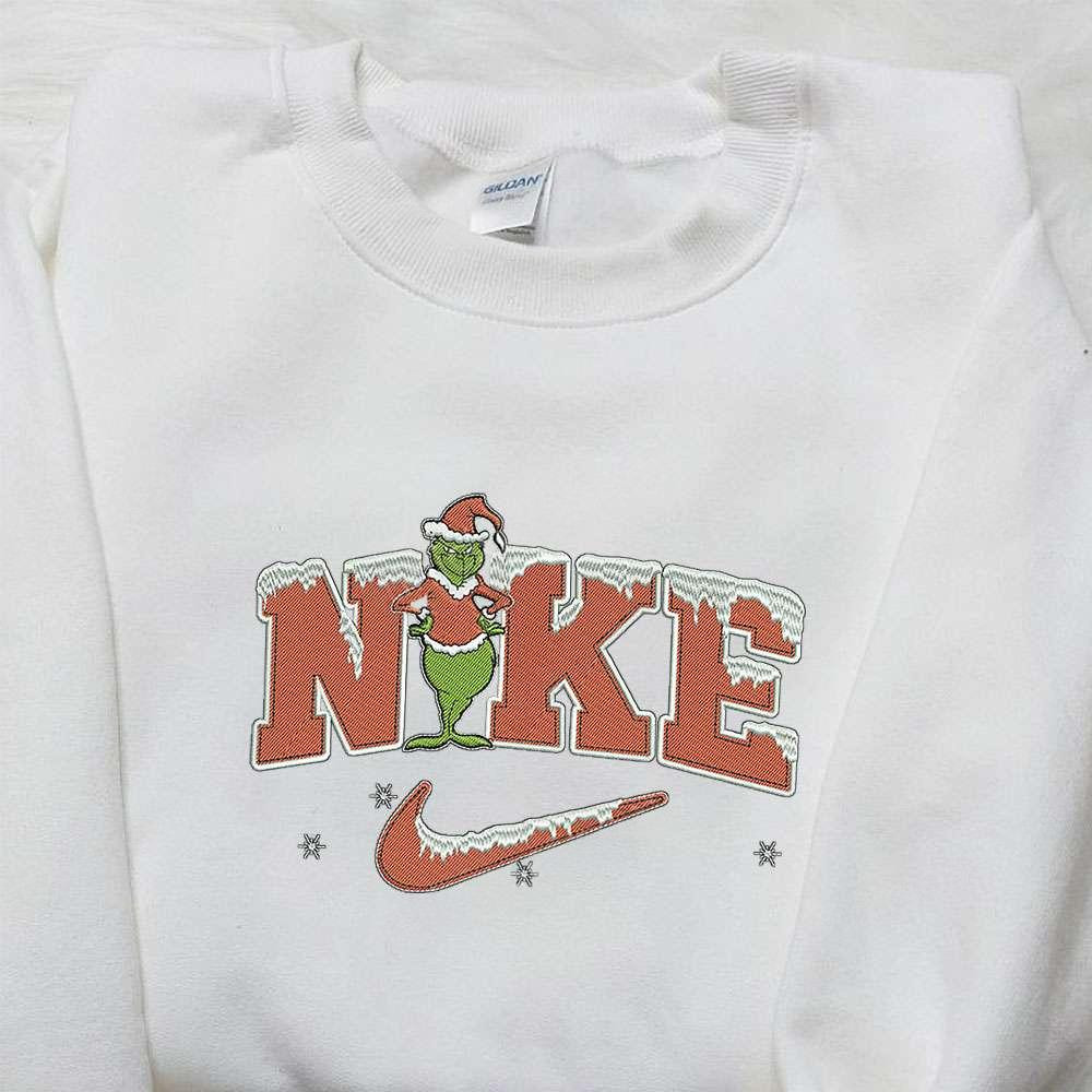 Christmas Grinch x Nike Embroiderd Shirt The Grinch Embroidered Shirt Best Christmas Gifts for Family