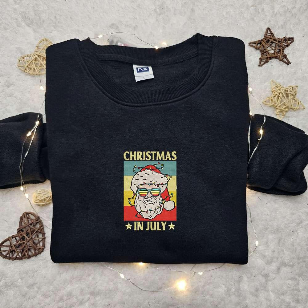 Christmas In July Embroidered Hoodie Christmas Embroidered Hoodie Best Christmas Gift Ideas For Family