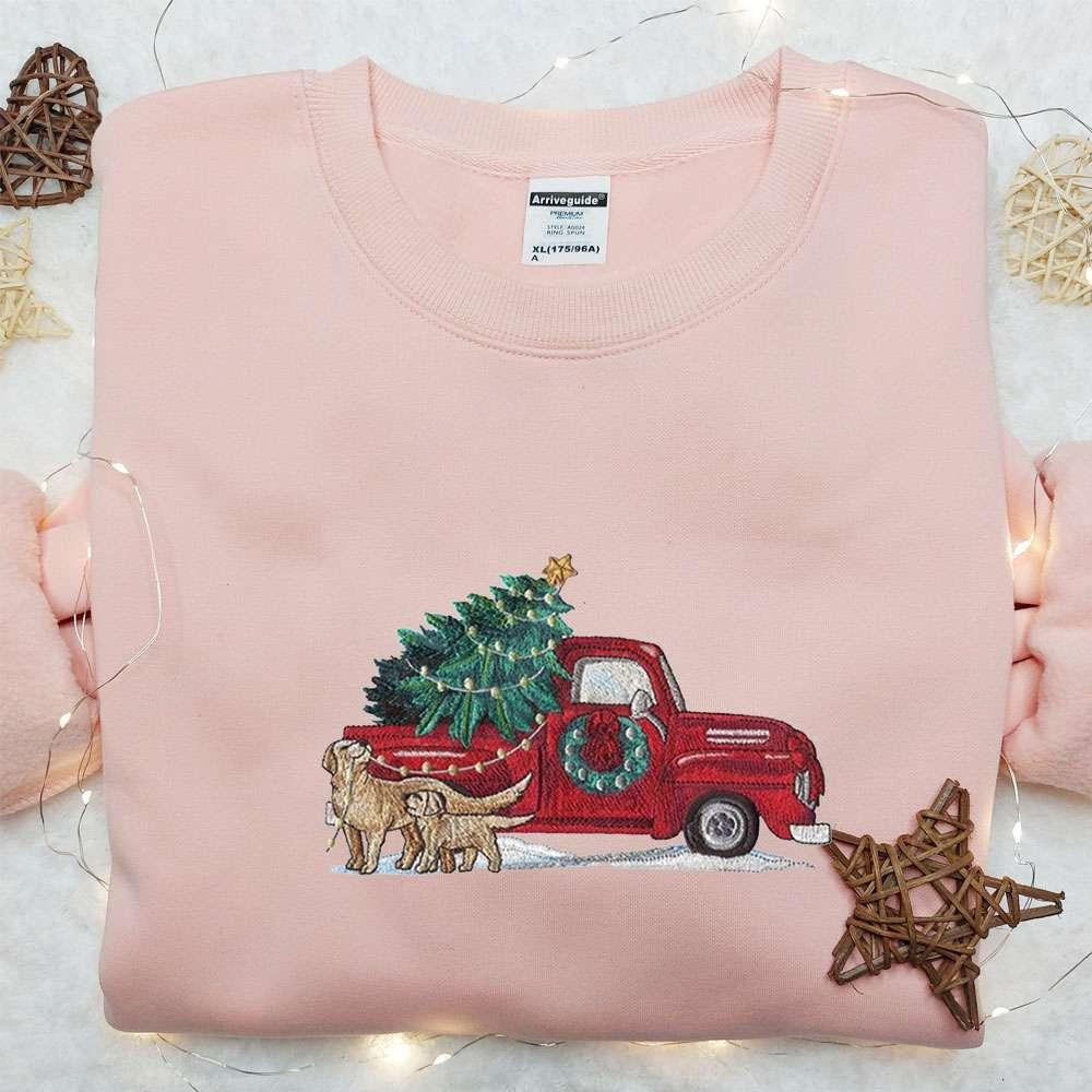 Christmas Truck Embroidered Sweatshirt Christmas Embroidered T shirt Best Christmas Gift Ideas For Family