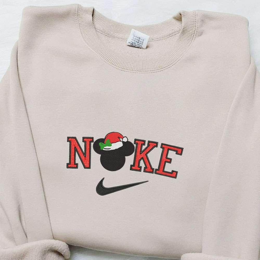 Christmas With The Mickey Mouse x Nike Christmas Embroidered Sweatshirt Cartoon Christmas Embroidered Shirt Best Christmas Gift Ideas