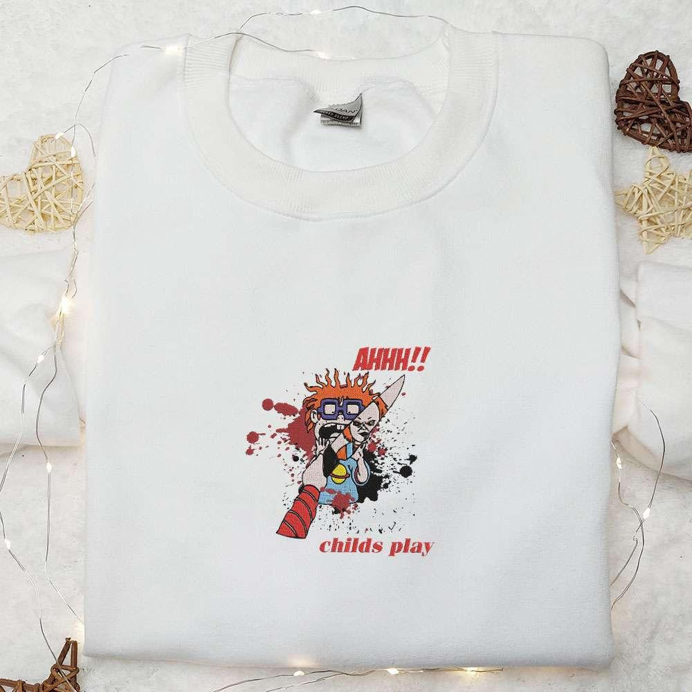 Chucky Childs Play Embroidered Shirt Horror Movie Embroidered Shirt Halloween Embroidered Shirt