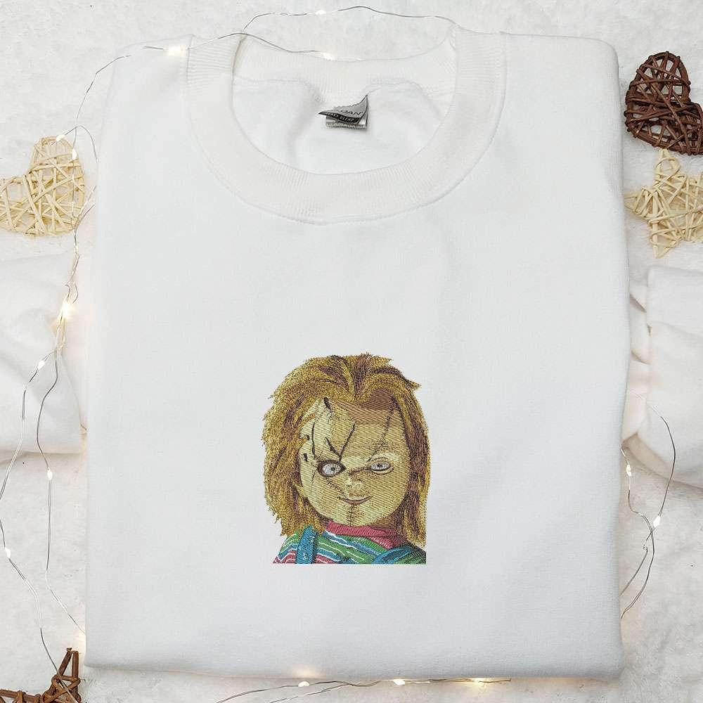 Chucky Embroidered Shirt Scary Halloween Embroidered Shirt Best Halloween Gifts for Family