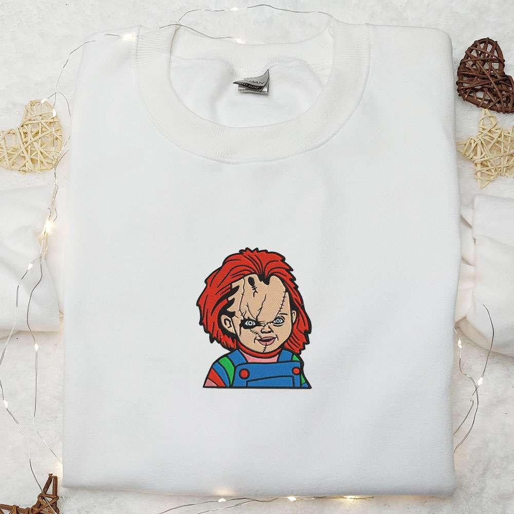 Chucky Embroidered Sweatshirt Horror Movie Embroidered Hoodie Best Halloween Gift Ideas