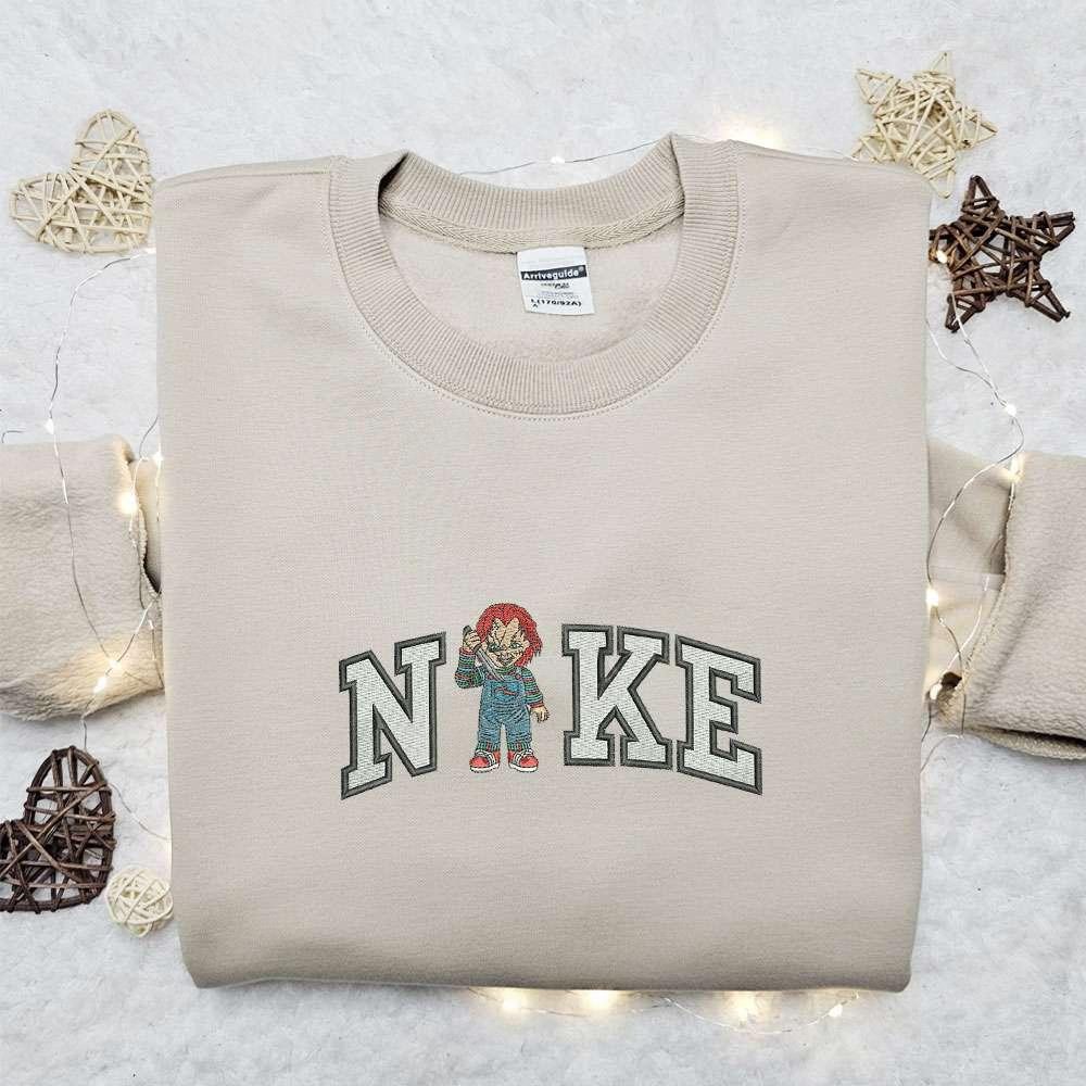 Chucky x Nike Embroidered Hoodie Nike Inspired Embroidered Shirt Best Halloween Gift Ideas