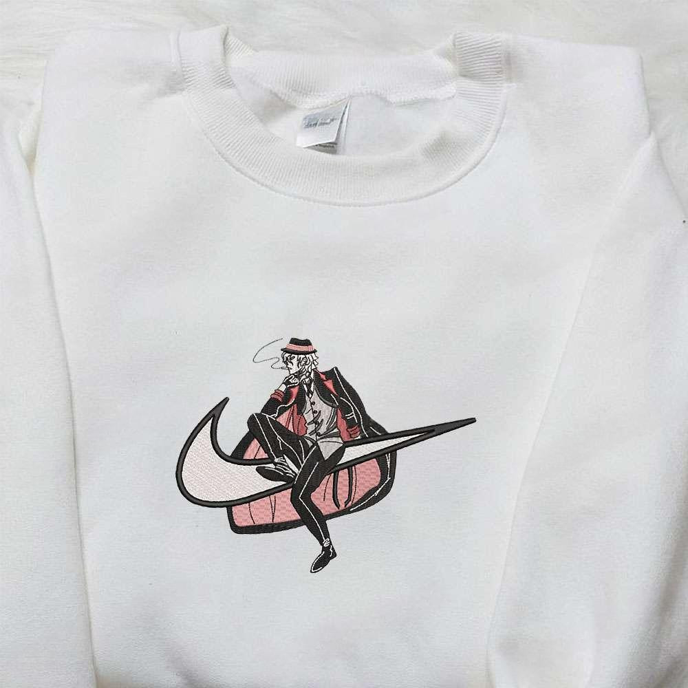 Chuuya Nakahara X Nike Swoosh Anime , Anime Embroidered T-shirt Sweatshirt Hoodie, Inspired Anime Movie, Best Gift for Anime Fans