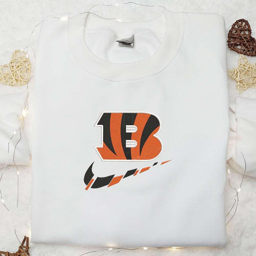 Cincinati Bengals x Nike Swoosh Embroidered Shirt NFL Sports Embroidered Hoodie Best Gift Idea
