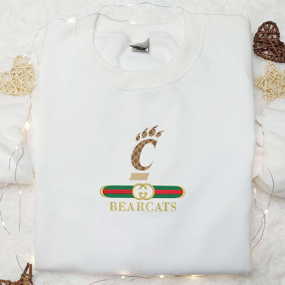 Cincinnati Bearcats x Gucci Embroidered Shirt NCAA Sports Embroidered Hoodie Best Gift Idea
