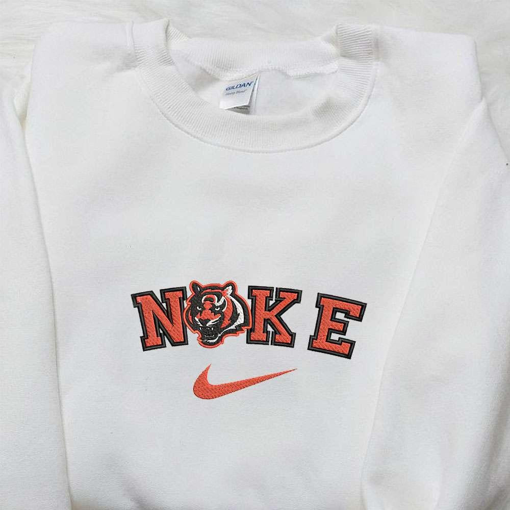 Cincinnati Bengals x Nike Embroidered Shirt NFL Sports Embroidered Shirt Nike Inspired Embroidered Hoodie
