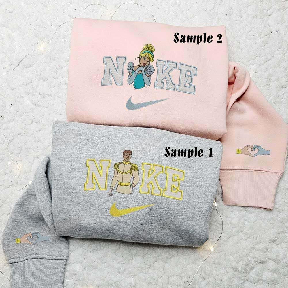 Cinderella and Prince Charming Embroidered Couple Shirts