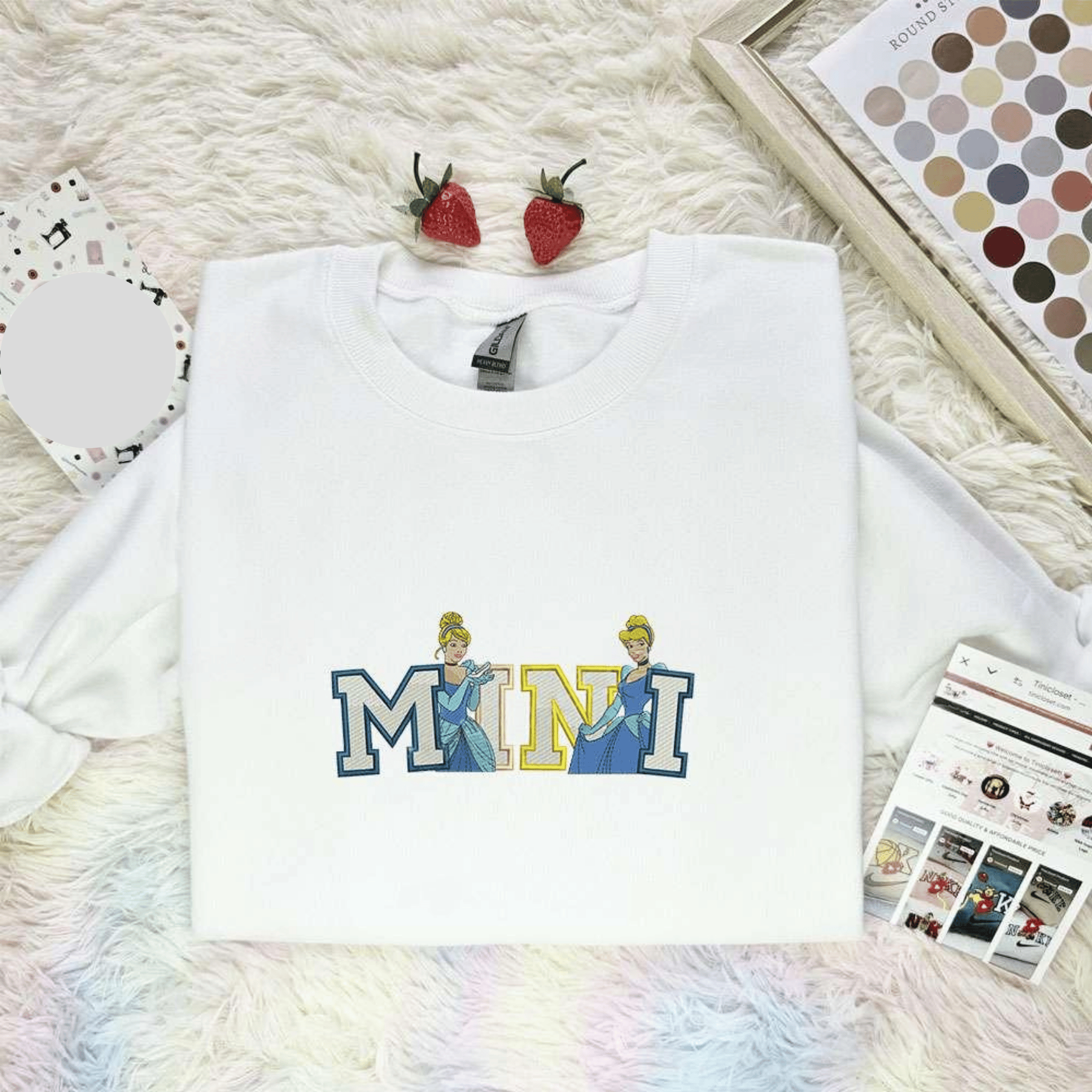 Cinderella Mini Disney Princess Embroidered Shirts Mothers Day Embroidered Hoodie