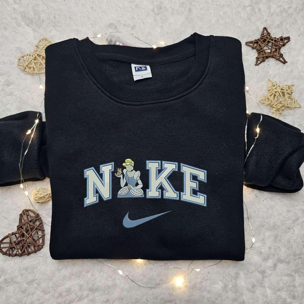 Cinderella x Nike Cartoon Embroidered Hoodie Walt Disney Characters Embroidered Shirt Best Birthday Gift Ideas for Family