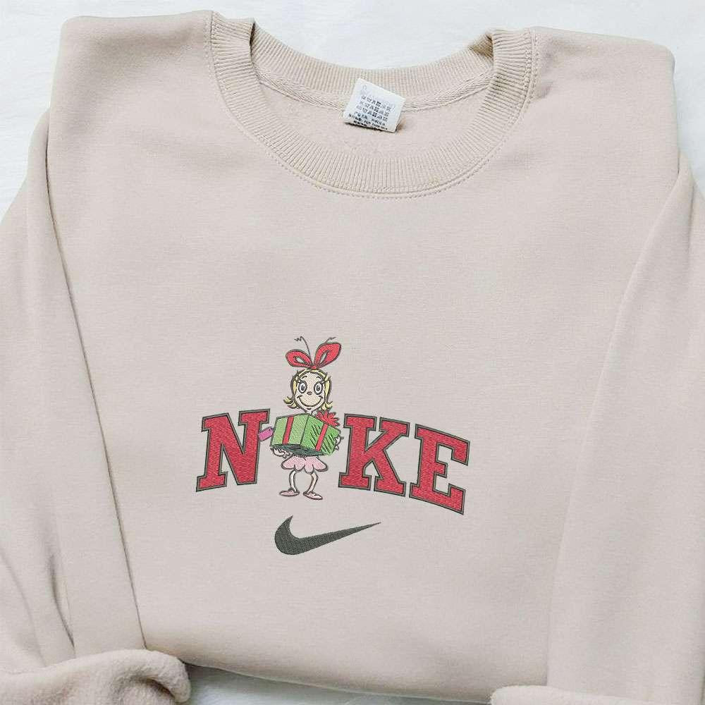 Cindy Lou Who x Nike Christmas Embroidered Sweatshirt Movie Christmas Embroidered Shirt Best Christmas Gift Ideas