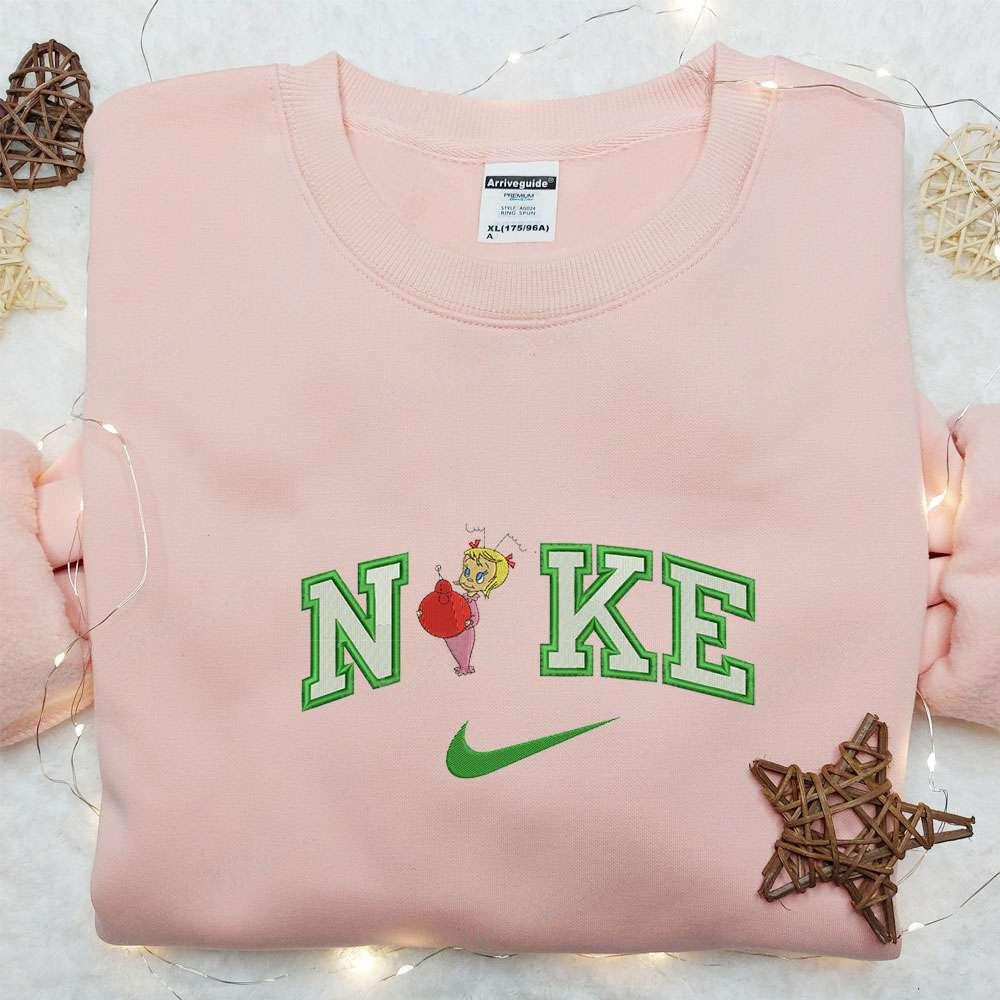 Cindy Lou With Christmas Ornament x Nike Embroidered Shirt Christmas Embroidered Hoodie Best Gift Ideas
