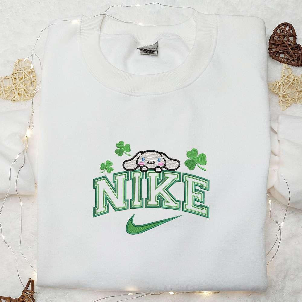 Cinnamoroll Shamrocks x Nike Embroidered Shirt Anime Embroidered Hoodie Best Saint Patricks Day Gift Idea