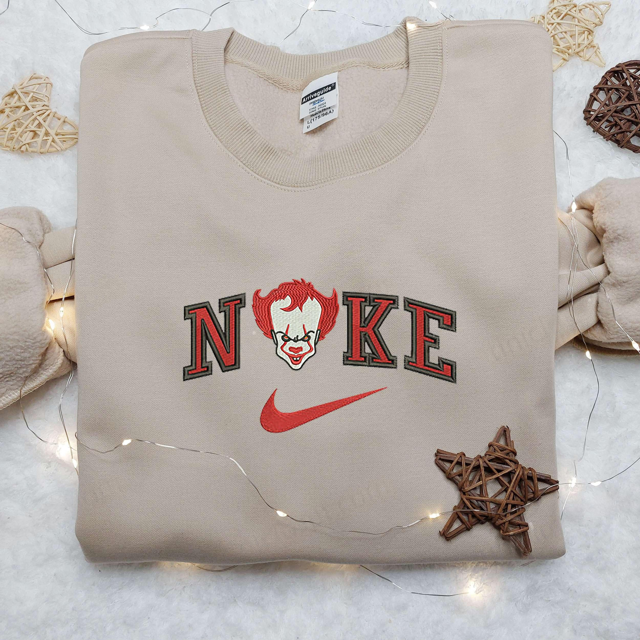 Clawn x Nike Embroidered Shirt Halloween Embroidered Shirt Custom Nike Embroidered Shirt