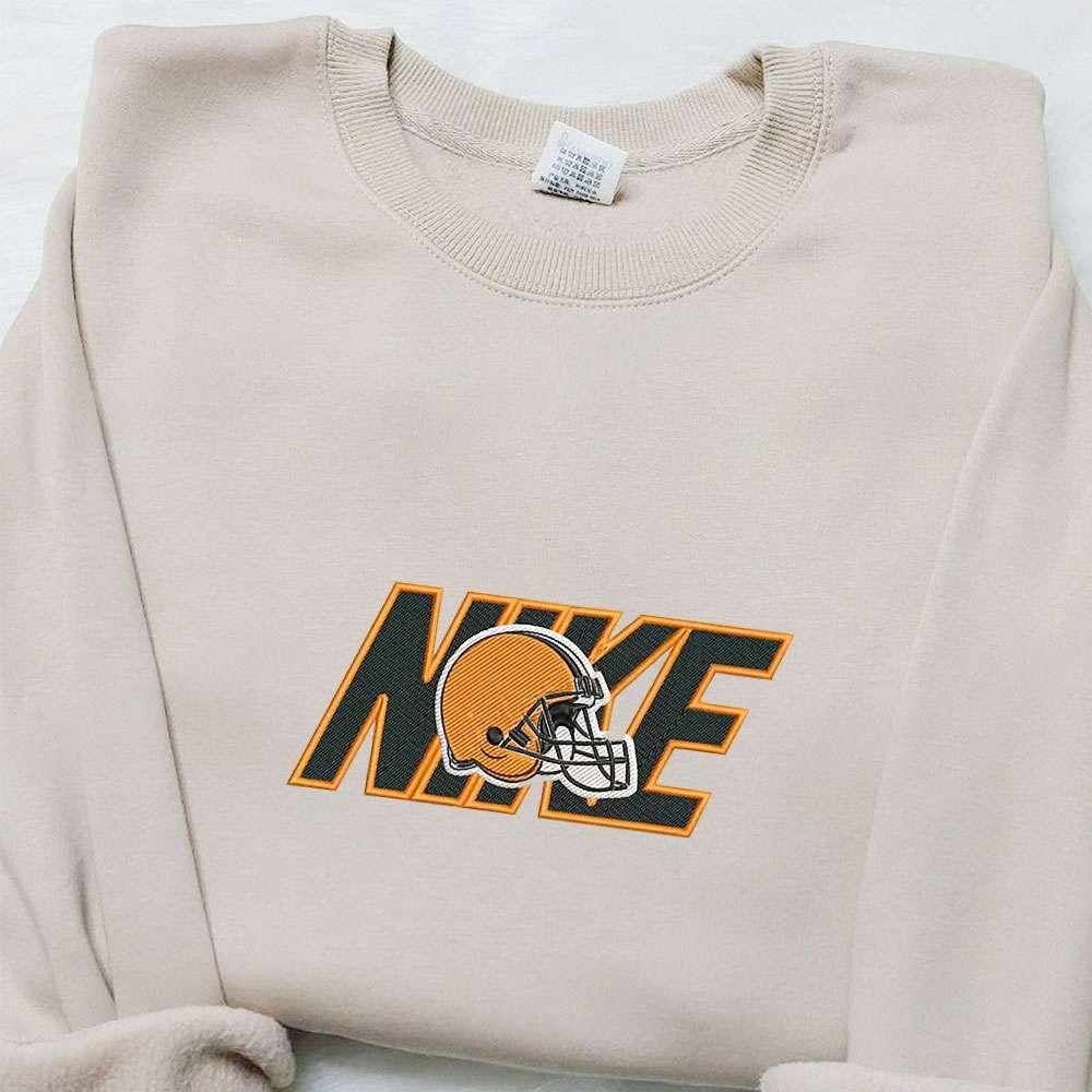 Cleveland Browns Helmet x Nike Embroidered Shirt NFL Sports Embroidered Hoodie Best Gift Ideas