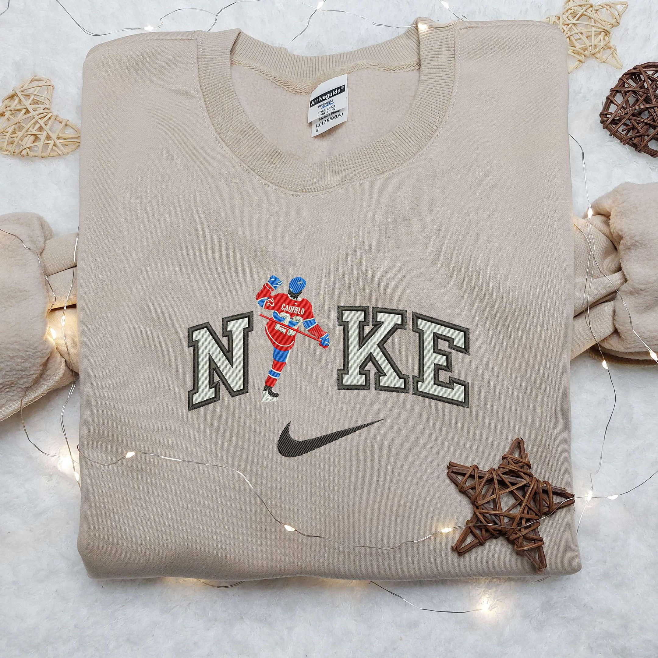 Cole Caufield x Nike Embroidered Shirt NFL Sport Embroidered Shirt Custom Nike Embroidered Shirt
