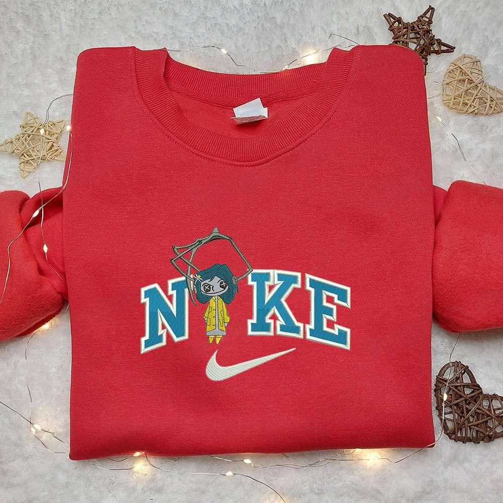 Coraline Jones x Nike Embroidered Hoodie Nike Inspired Embroidered Shirt Best Halloween Gift Ideas