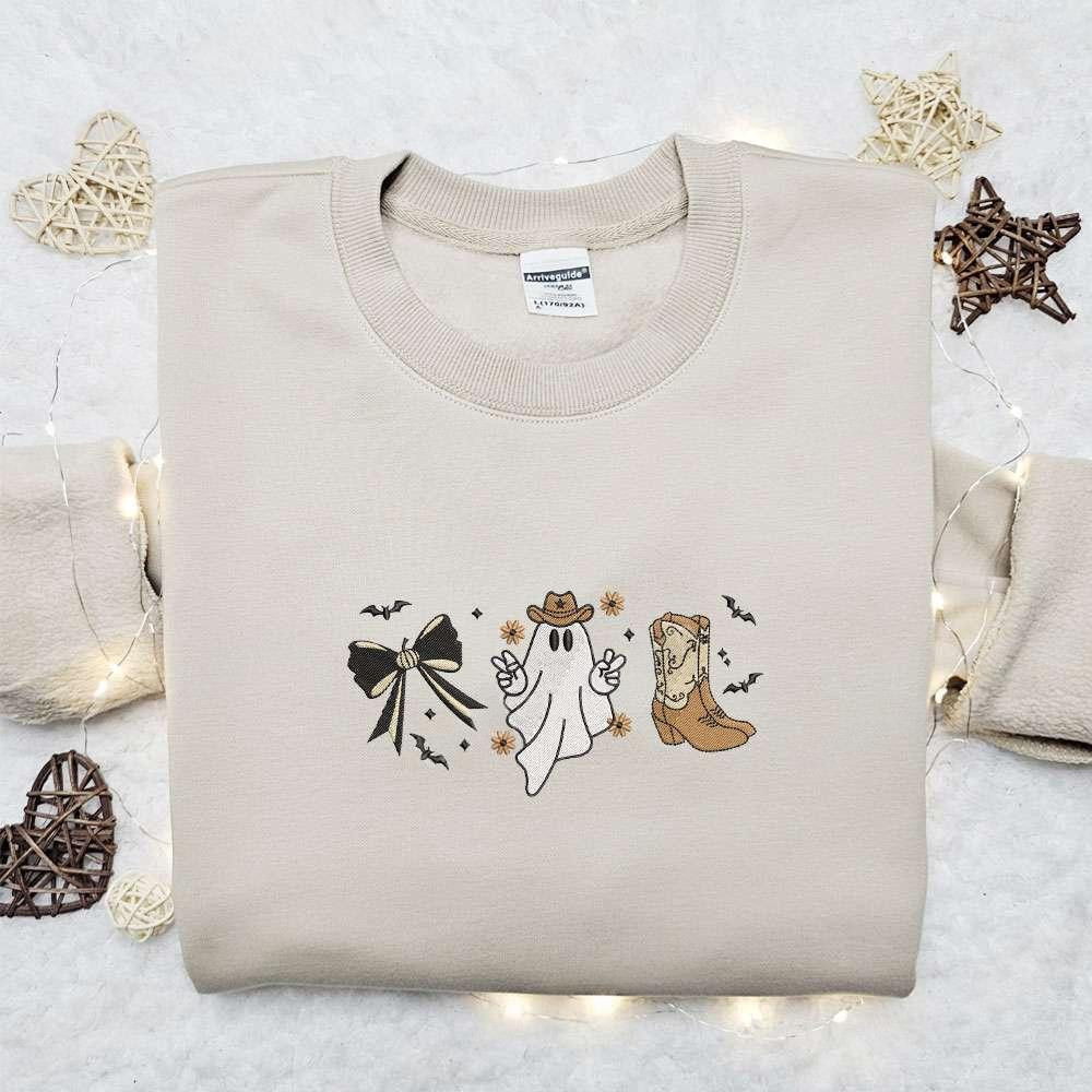 Cowboy Ghost Halloween Embroidered Shirt Best Halloween Gifts Ideas