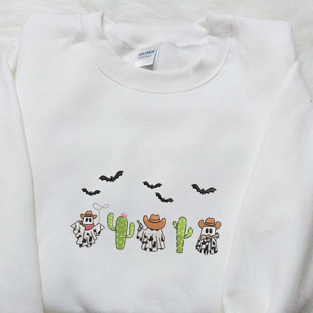 Cowboy Halloween Ghost Embroidered Shirt Best Halloween Gifts Ideas