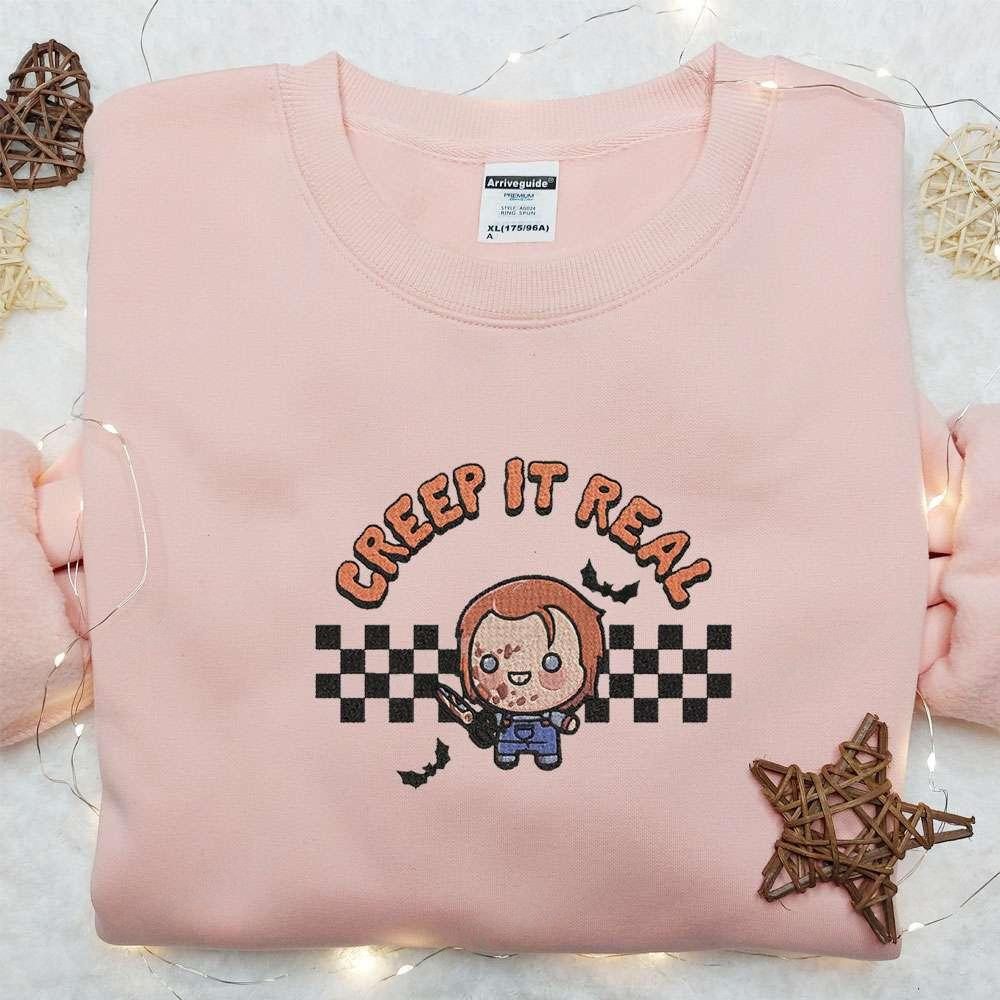 Creepy It Real Chucky Embroidered Shirt Horror Movie Embroidered Shirt Best Gift Ideas