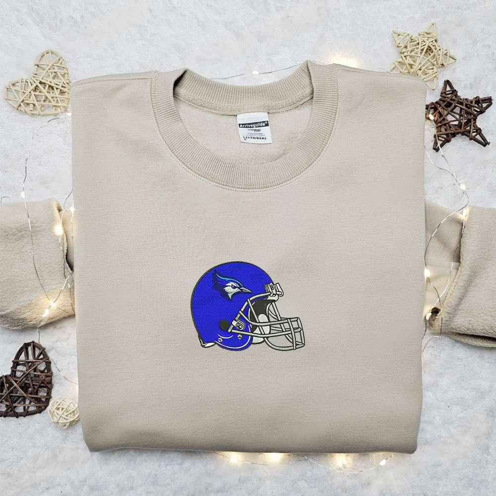 Creighton Bluejays Helmet Embroidered Shirt NCAA Sports Embroidered Hoodie Best Gift Idea
