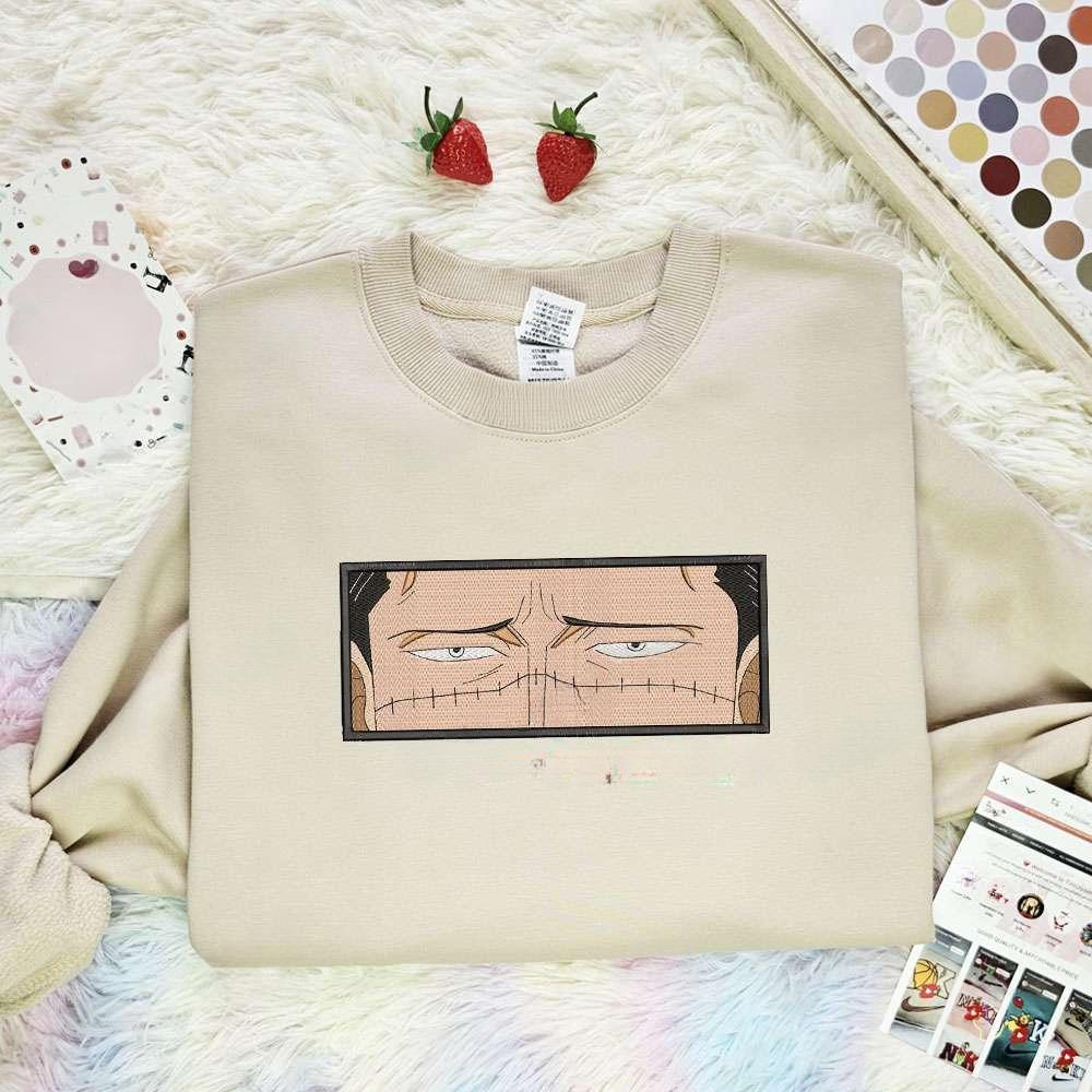 Crocodile Eyes One Piece Anime Embroidered Shirt , Anime Embroidered T-shirt Sweatshirt Hoodie, Inspired Anime Movie, Best Gift for Anime Fans