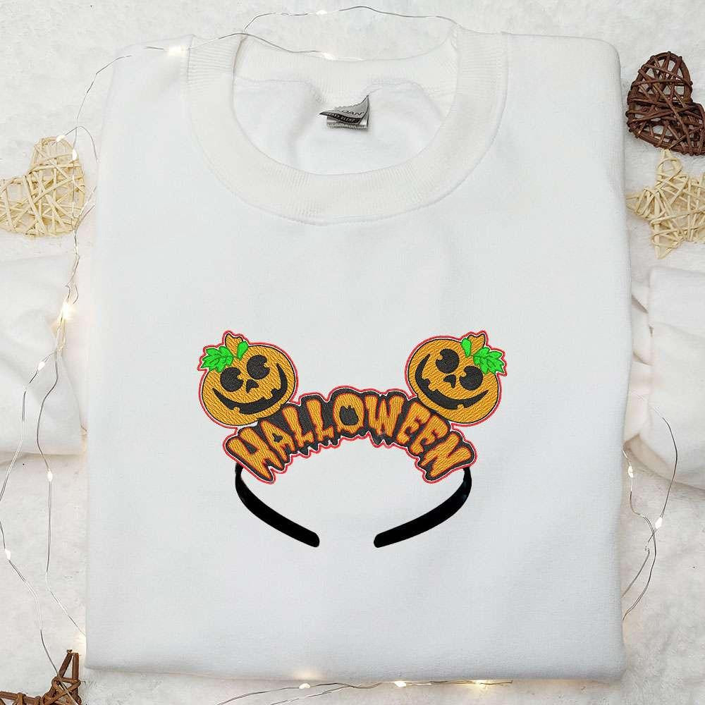 Crown for Halloween Mickey Mouse Ears Embroidered Shirt Halloween Embroidered Shirt Disney Halloween Embroidered Shirt