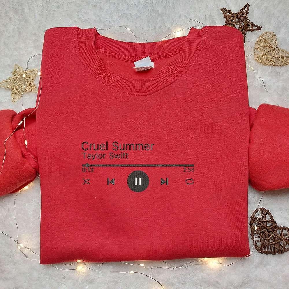 Cruel Summer Music Player Eras Tour Taylor Swift Embroidered Shirt Celebrity Embroidered Hoodie Best Music Gift For Fans