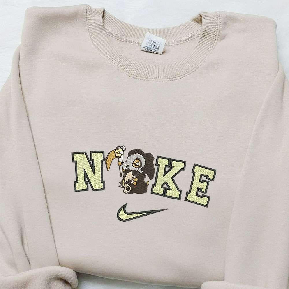 Cubone Halloween x Nike Embroidered Sweatshirt Horror Movie Halloween Embroidered Shirt Best Halloween Gift Ideas