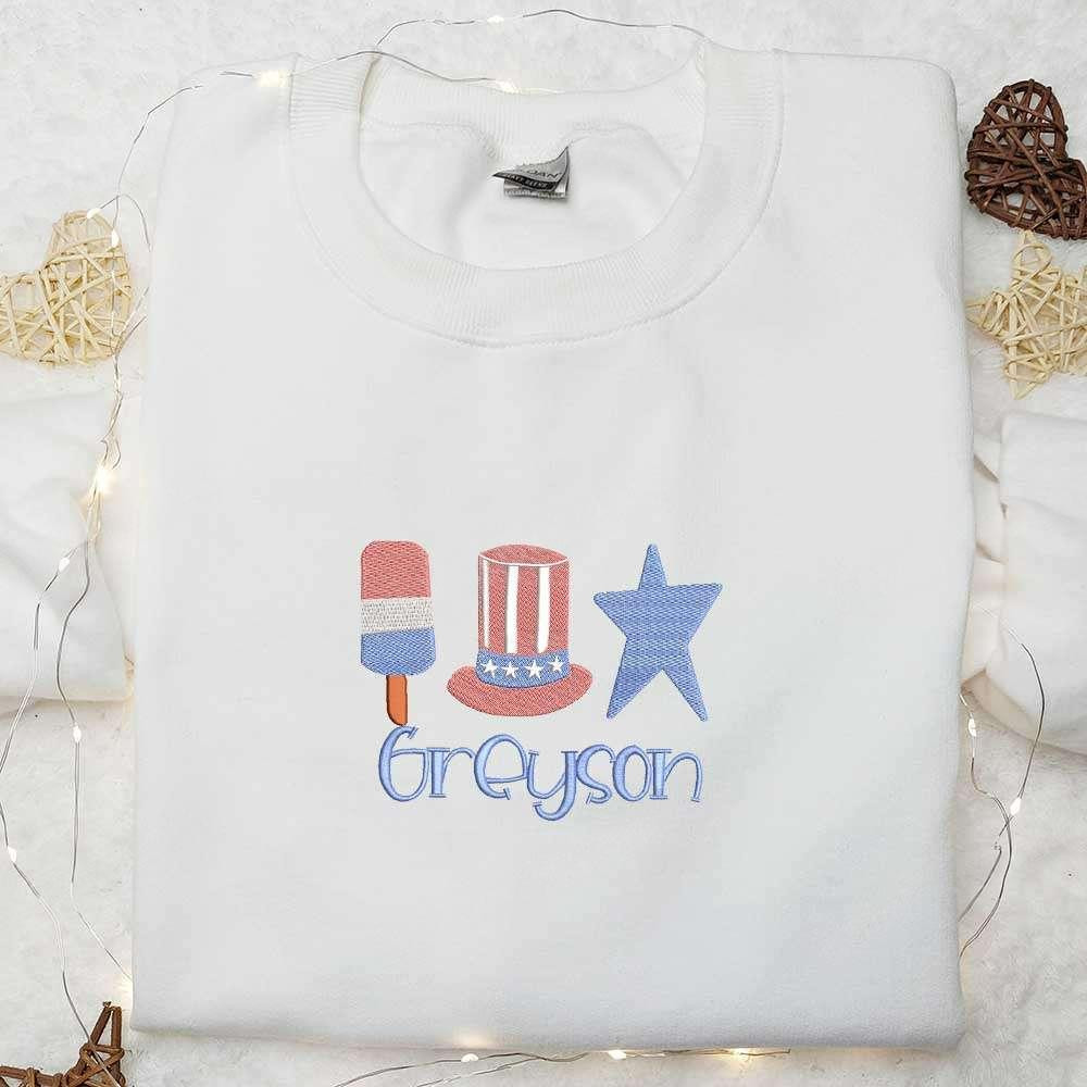 Customized Name Embroidered Shirt Personalized Embroidered Shirt National Day Gifts