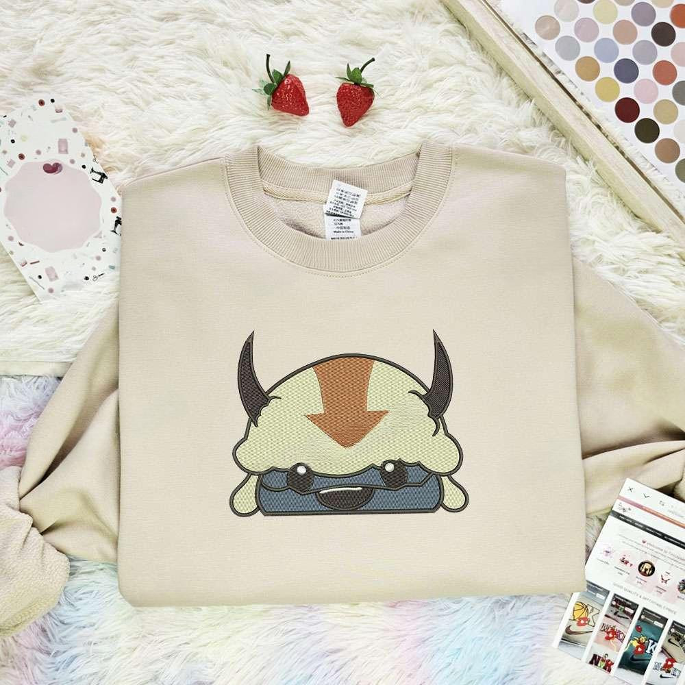 Cute Appa Avatar The Last Airbender Anime Embroidered Shirt , Anime Embroidered T-shirt Sweatshirt Hoodie, Inspired Anime Movie, Best Gift for Anime Fans