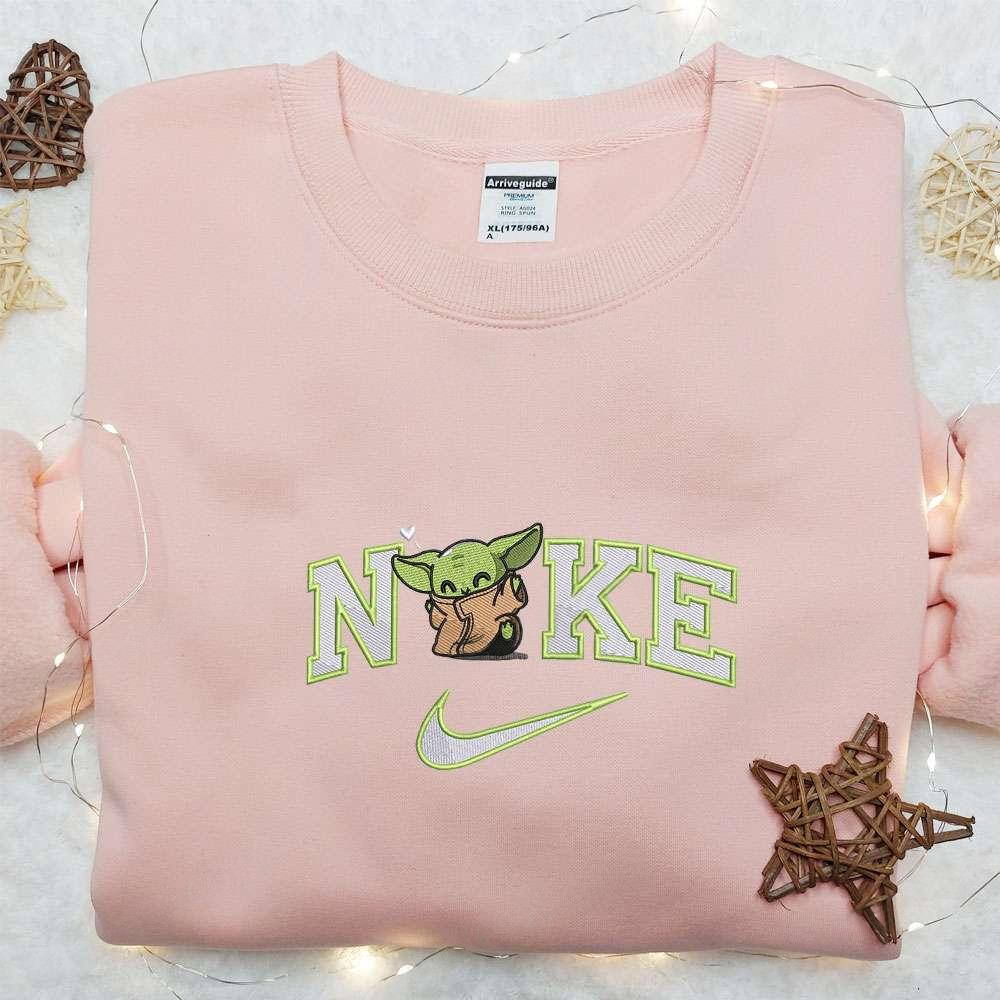 Cute Baby Yoda Smile Embroidered Shirt Best GIft For Fans