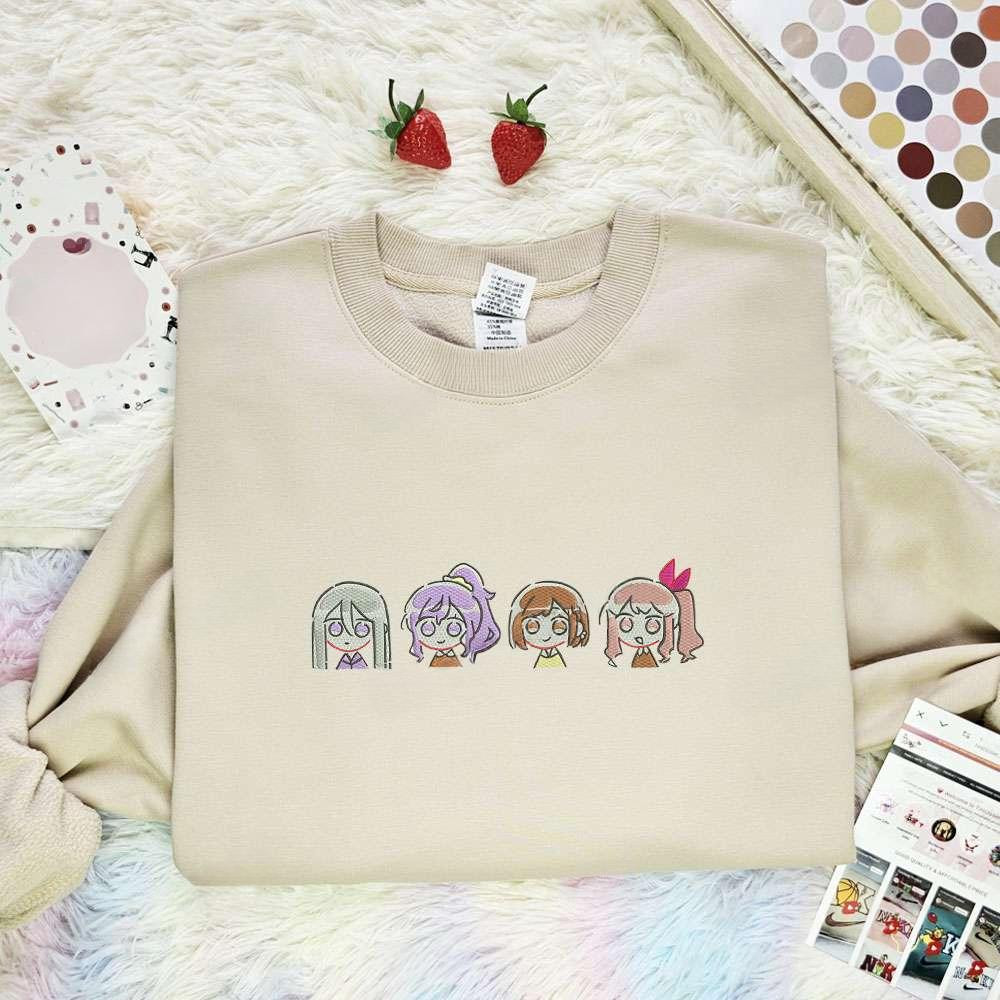 Cute Chibi Anime Girls Embroidered Shirt , Anime Embroidered T-shirt Sweatshirt Hoodie, Inspired Anime Movie, Best Gift for Anime Fans