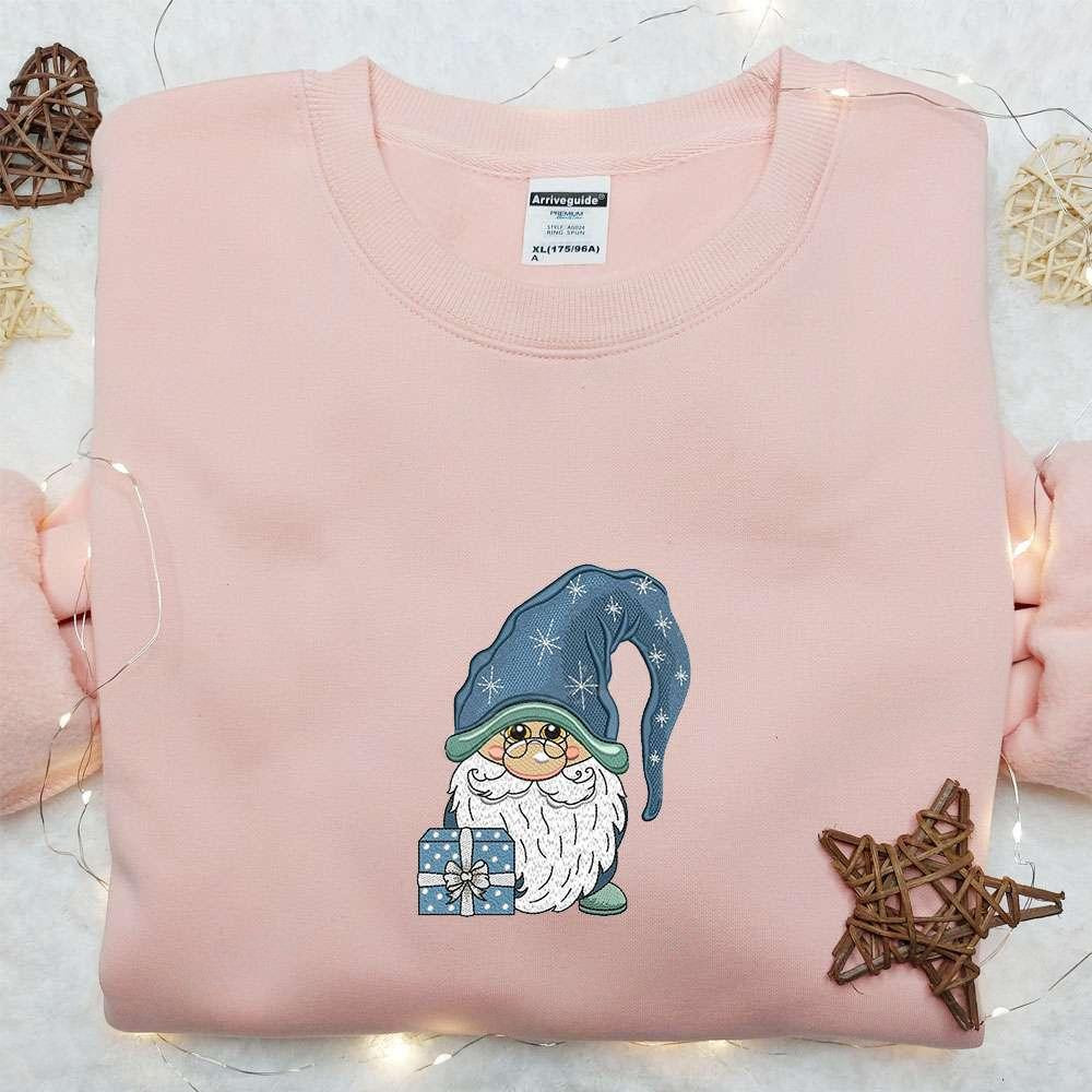 Cute Gnome Christmas Gift Embroidered T shirt Christmas Embroidered T shirt Best Chrismas Gift For Family