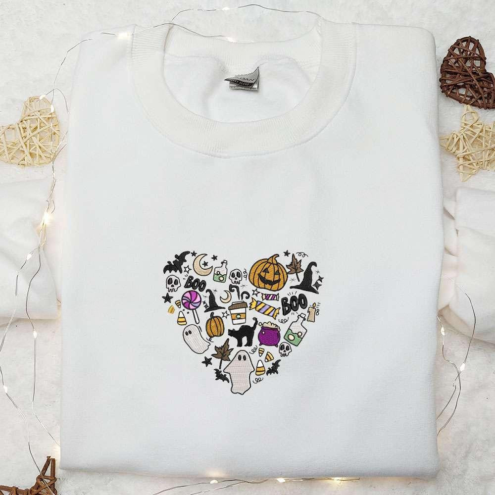 Cute Halloween Embroidered Shirt Cool Halloween Embroidered Shirt Best Gifts for Halloween Lovers