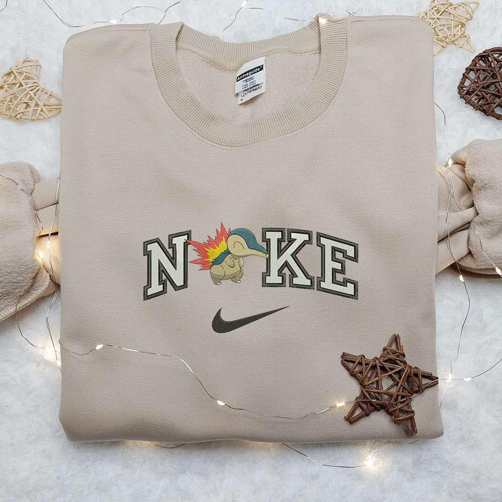 Cyndaquil x Nike Embroidered Shirt Pokemon Embroidered Shirt Custom Nike Embroidered Shirt