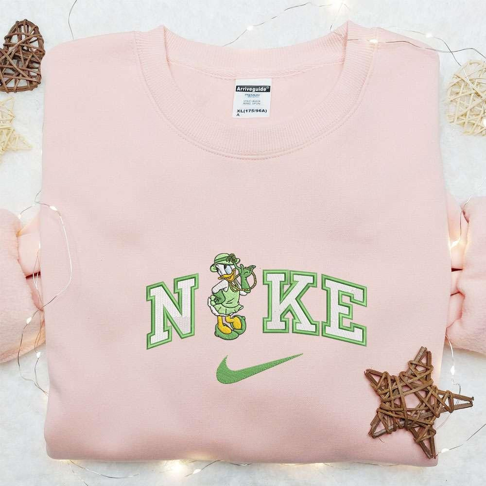 Daisy Duck Shamrock Hat x Nike Embroidered Shirt Disney Characters Embroidered Shirt Saint Patricks Day Embroidered Hoodie