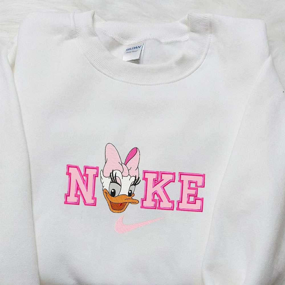 Daisy Duck x Nike Cartoon Embroidered Sweatshirt Donald Duck Embroidered Shirt Nike Inspired Embroidered Shirt