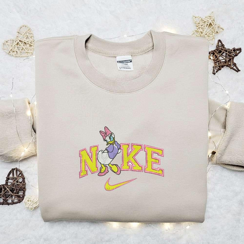 Daisy Duck x Nike Embroidered Shirt Disney Characters Embroidered Hoodie Best Gift Idea