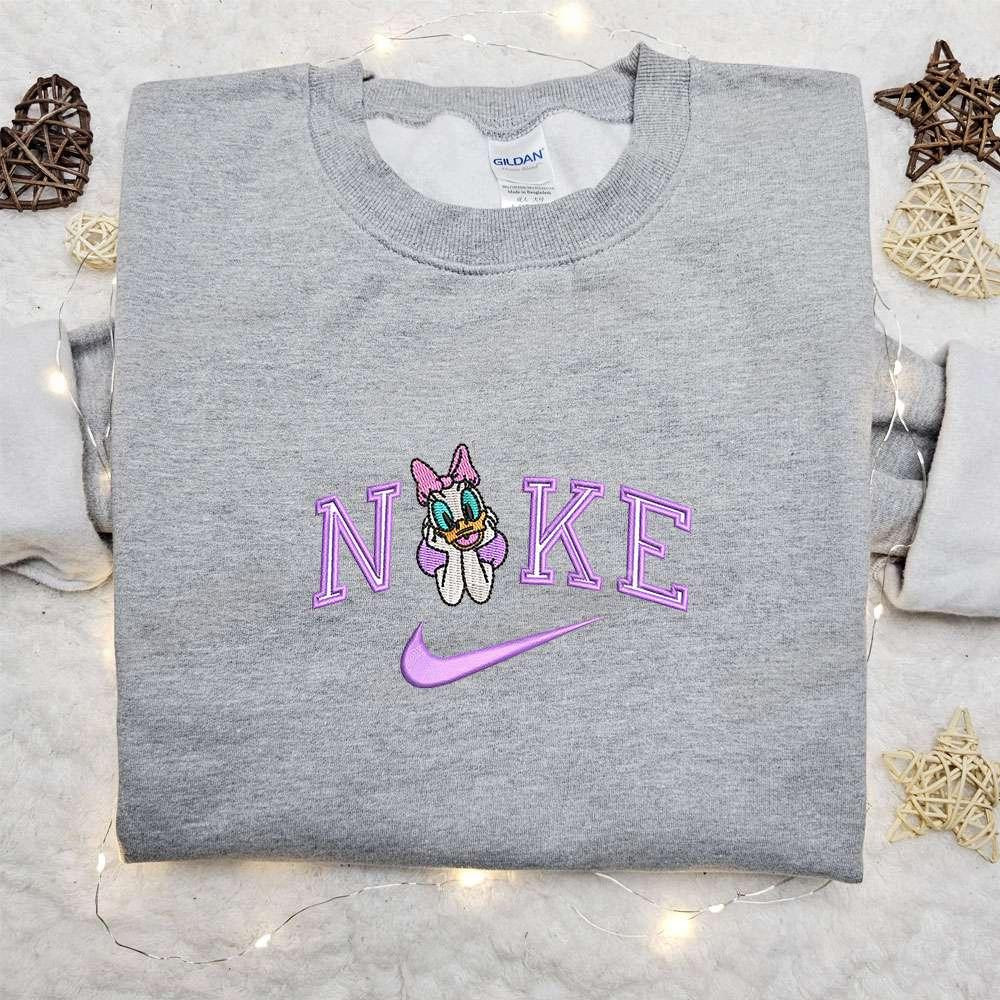 Daisy Duck x Nike Embroidered Shirt Disney Characters Embroidered Hoodie Nike Inspired Embroidered Sweatshirt