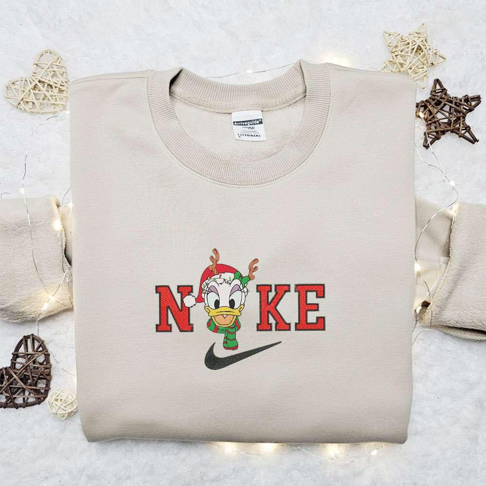 Daisy Reinder With Christmas Light x Nike Embroidered Sweatshirt Disney Characters Movie Merry Christmas Embroidered Shirt Best Christmas Day Gift Ideas